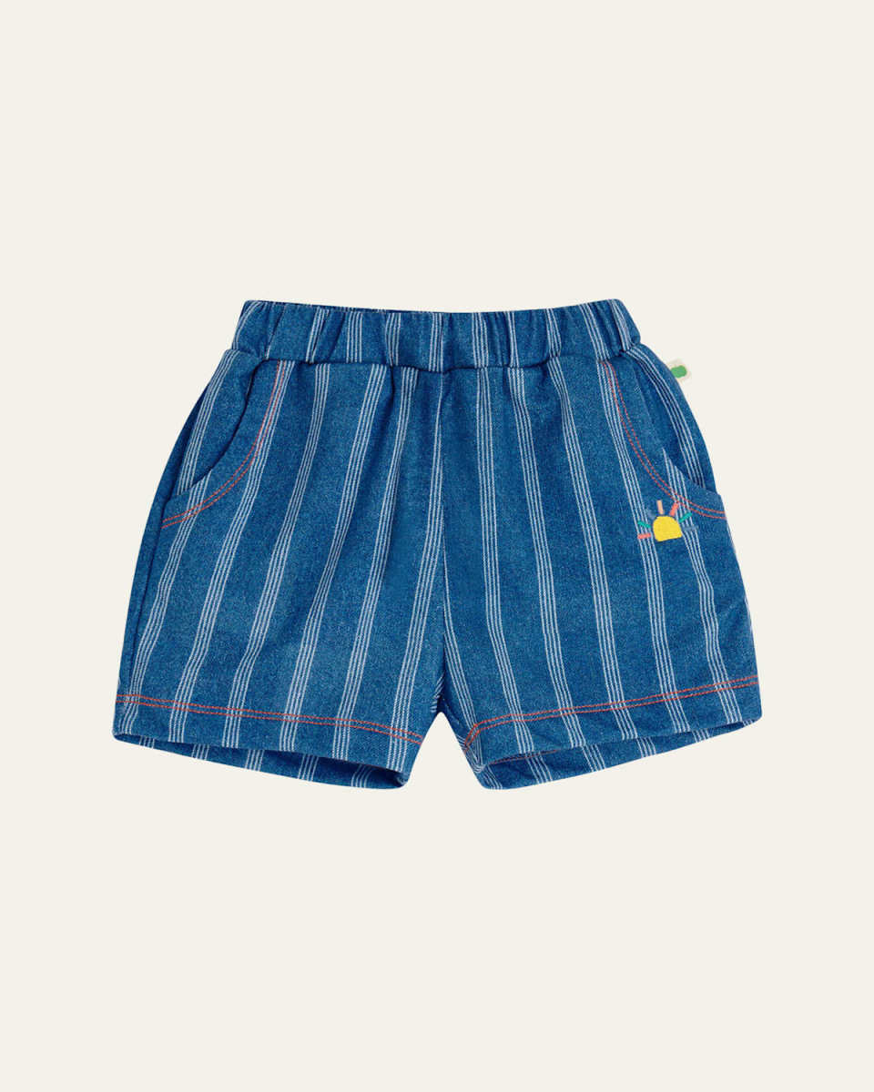 Boy's Striped Embroidered Shorts, Size 6